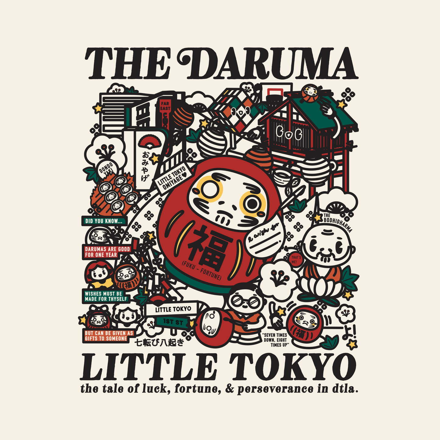 Yo! x Studio Sando Daruma in Little Tokyo Tee